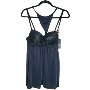 NWT Rene Rofe Medium Nightie Lingerie 2 piece G-string Babydoll Nightie